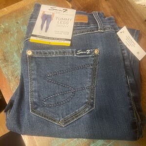 Seven7 Tummyless High Rise Skinny Jeans - Blue